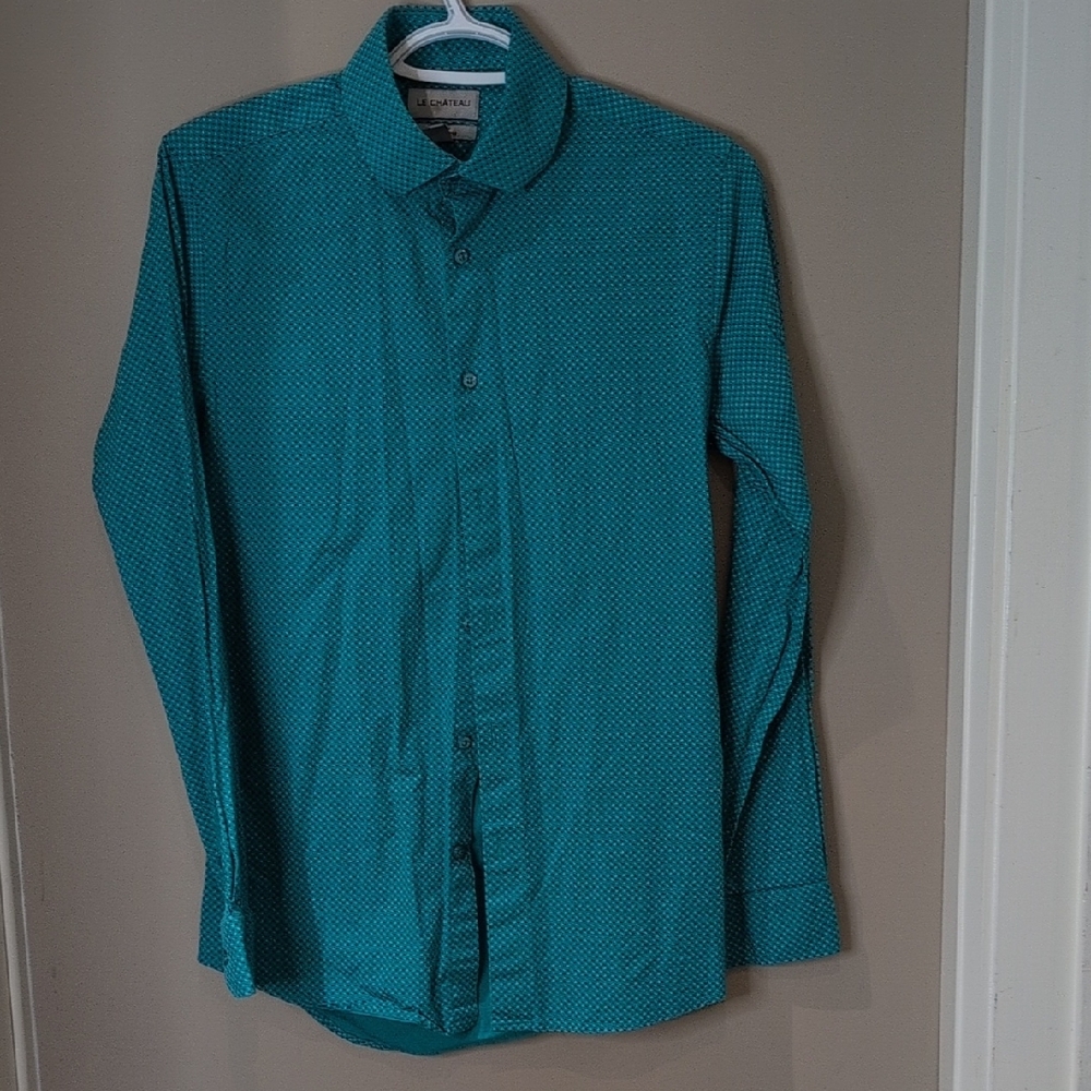 Le Chateau Blue Casual Button Down Shirt